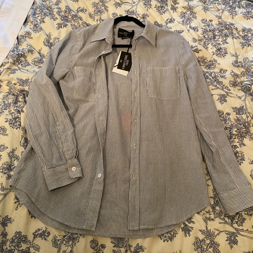 ZARA | pinstripe button down NWT